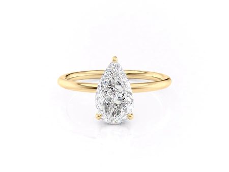 The Low Profile Kamellie Set With A 1.5 Carat Pear Lab Diamond Hot on Sale