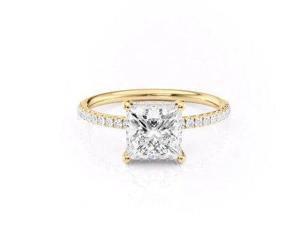 The Low Profile Kamellie Set With A 2 Carat Princess Lab Diamond Cheap