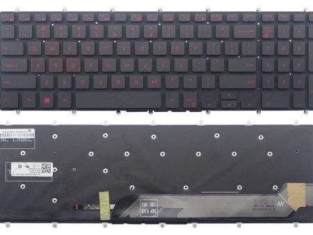 black with red letters New Backlit Keyboard for Dell Inspiron 5565 5567 5765 5767 7566 7567 Laptops 3R0JR Supply