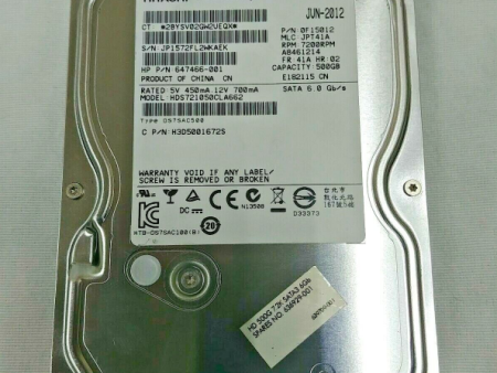 New HP 500GB 7200RPM SATA Hard Drive 636929-001 647466-001 HDS721050CLA662 on Sale