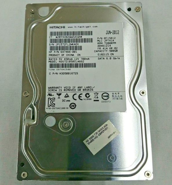 New HP 500GB 7200RPM SATA Hard Drive 636929-001 647466-001 HDS721050CLA662 on Sale