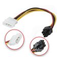 New Molex 4 Pin to 6 Pin PCI-Express PCIE Video Card Power Adapter Cable Fashion