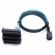 New Mini SAS HDD cable SFF-8643 to 4 SFF-8482 Connector with Power Port 0.5M Online