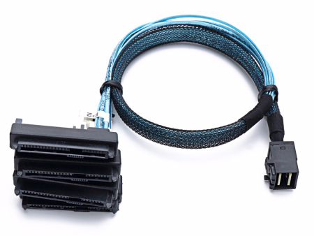 New Mini SAS HDD cable SFF-8643 to 4 SFF-8482 Connector with Power Port 0.5M Online